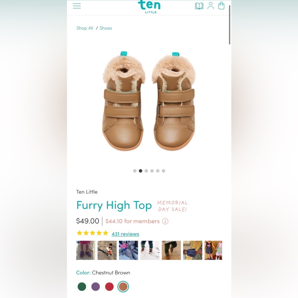 New Furry High Top Sneakers by Ten Little